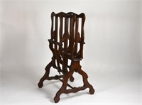 AMERICAN ANTIQUE COLLAPSIBLE WALNUT FOLIO STAND