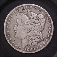 US Coins 1880 Morgan Silver Dollar, Circulated