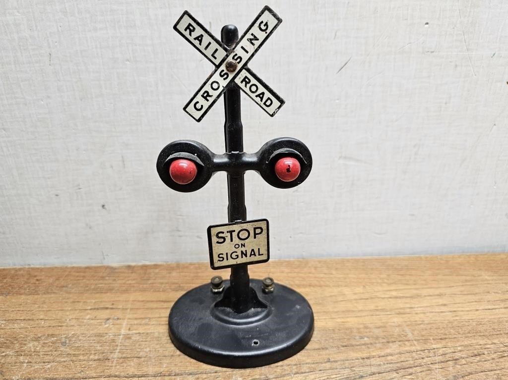 Metal RAIL ROAD CROSSING Signal Sign@4Wx3Dx8inH