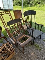 4 Antique Rocking Chairs