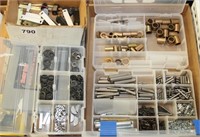 (4) parts bins containing roll & hitch pins,
