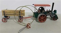 Wilesco Old Smokey steam roller w/ log cart