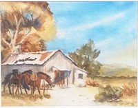 (3) Bomy Country Landscape Watercolor Paintings