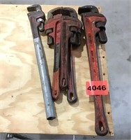 24" Ridgid Pipe Wrench, 2-18" Pipe Wrenches