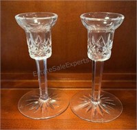 Pair of Waterford Crystal Candle Stick Holders 6”