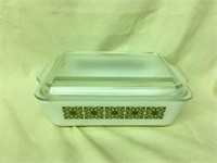 Pyrex MOD SQUARE FLOWER Refrigerator Dish w Lid