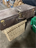 Basket, vintage trunk.