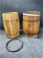 2 Vintage Wood Barrels
