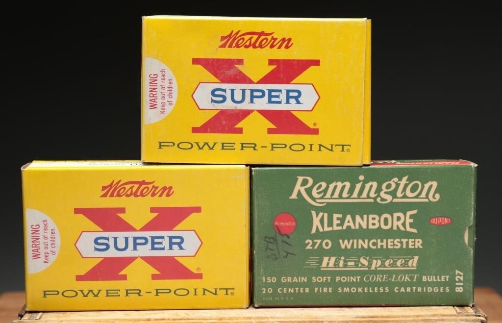 Vintage 270 Win. Western X & Remington Ammo Boxes