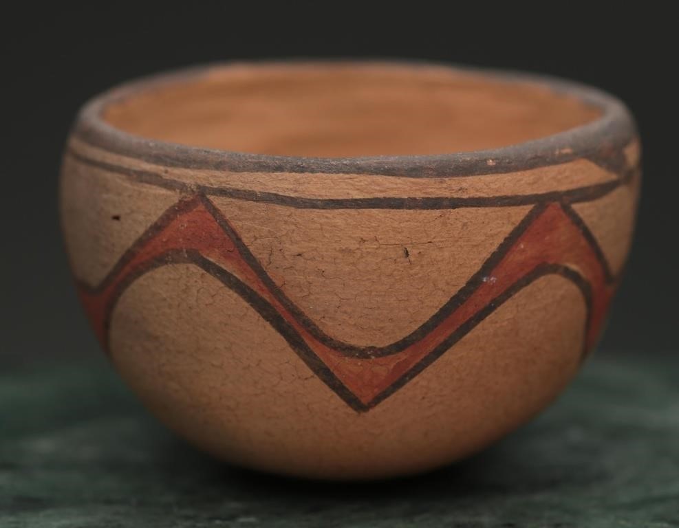 Zia Small Bowl Redware Pottery C. 1930s