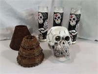 Sugar Skull Candles & Wax Warmer-Beaded Shades