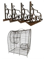 Large Cast Iron Brackets, Hamster Cage Antiques