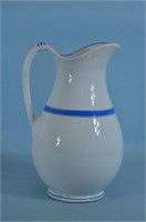 Large Ceramic Pitcher w/ Blue Stripe