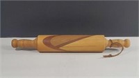 Hardwood Rolling Pin with Leather Steip for
