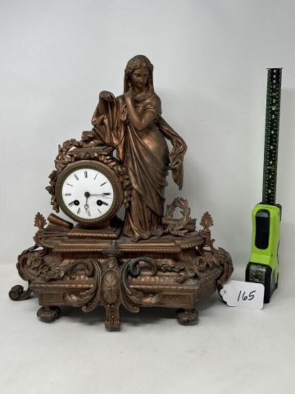 Ornate Victorian Lady Statue -Pendulum & Key-
