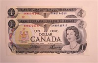 2 X $1,00 1973 jamais circulé UNC