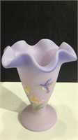 Hand Painted and Signed Fenton Satin Glass K15A