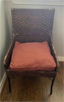 Wicker Armchair with Metal Frame