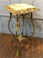 Brass Table With Alabaster Top