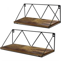 New Floating Wall Shelves Set of 2, Brown