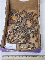 Antique Skeleton Cabinet Keys Mostly Open Barrell