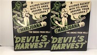 (2) METAL MARIJUANA SIGNS