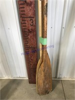 5 assorted wood oars, approx 5 ft tall