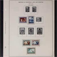 Worldwide Stamps Mint Hinged and Used on pages in