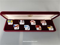 Calgary 88 Olympic Pins In Velvet Box