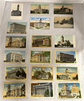 Eighteen Vintage Court House Postcards