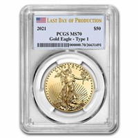 2021 1oz Gold Eagle Type 1 Ms70 Pcgs Last Day