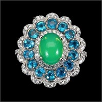 Natural Ethiopian Green Opal Ring