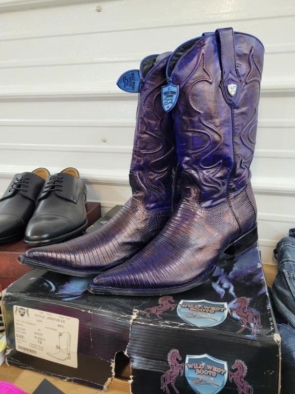 Wild West purple boots size 13