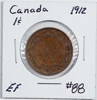 1912  Canada  Laarge Cent   EF