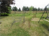2 Large wire reindeer and sleigh