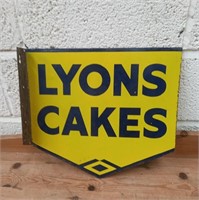 "Lyons Cakes" - Double Sided Original Enamel