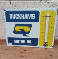 Original Enamel "Duckhams Thermometer" Sign