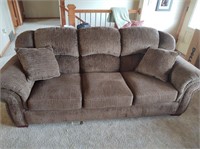 Dark Brown Velor Cloth Couch
