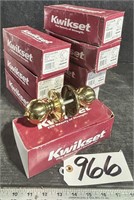 8 Polished Brass Kwikset Doorknobs w/ Lock