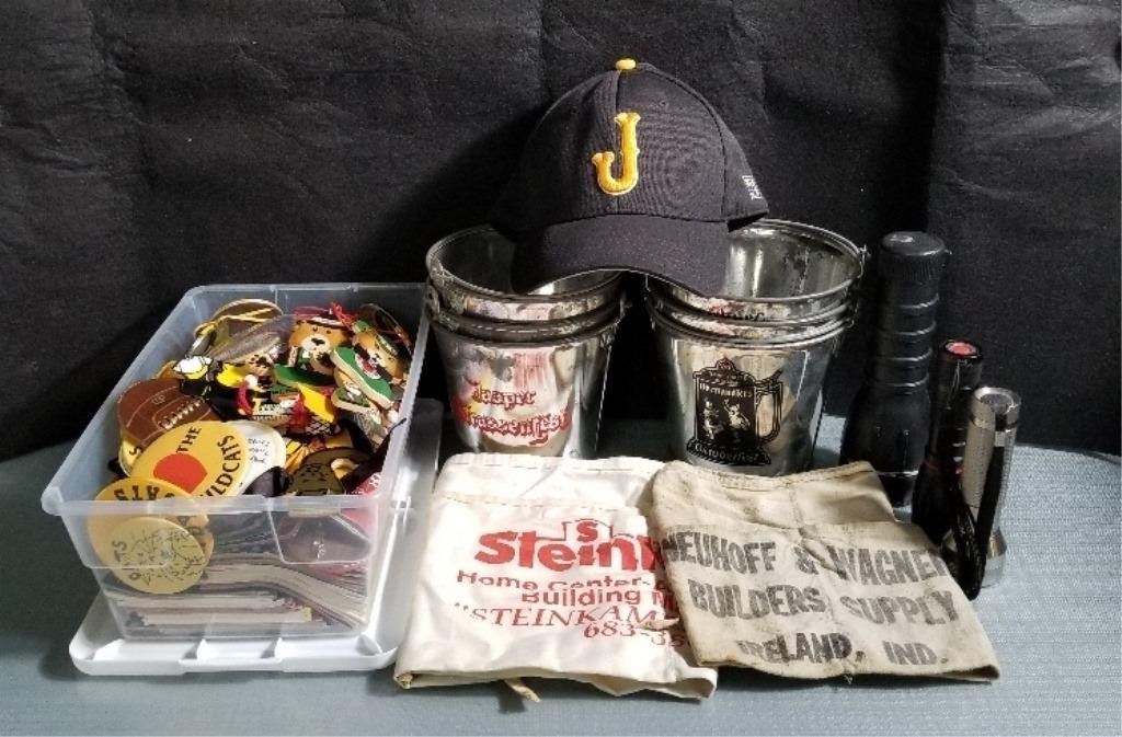Tote of Strassenfest and Wildcat pins
