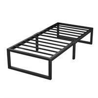 OLALITA 14 Inch Black Twin Bed Frame with Open-End