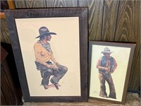 Vintage Cowboy Coors Beer Wall Art - Qty 2