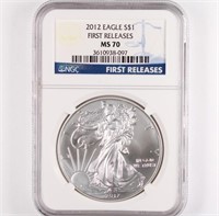 2012 Silver Eagle NGC MS70