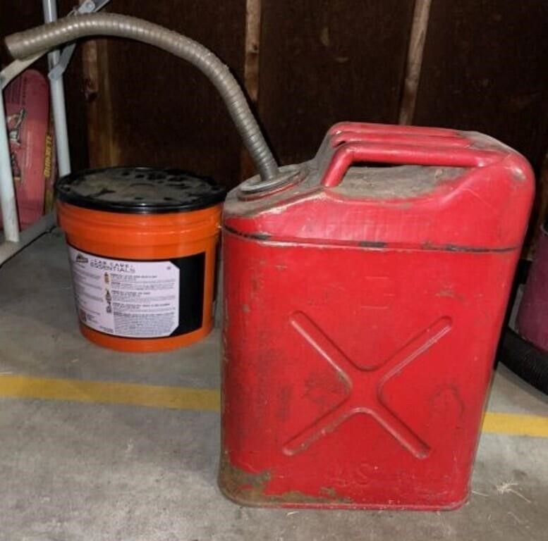 Vintage Military Jerry Gas Can Red