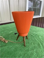 Vintage MCM Orange plastic shade lamp