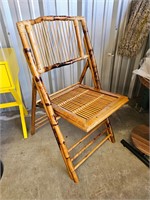 Bamboo & Rattan Folding Chair