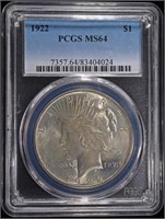 1922 PEACE DOLLAR PCGS MS64