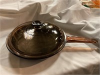 Brown glass skillet with lid vision Corning
