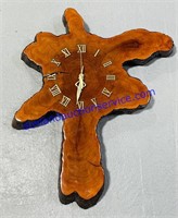 Handmade Natural Cypress Slab Resin Clock (clock