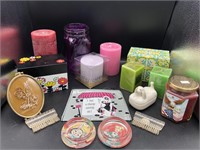 Vintage Coasters, Metal Recipe boxes, Candles